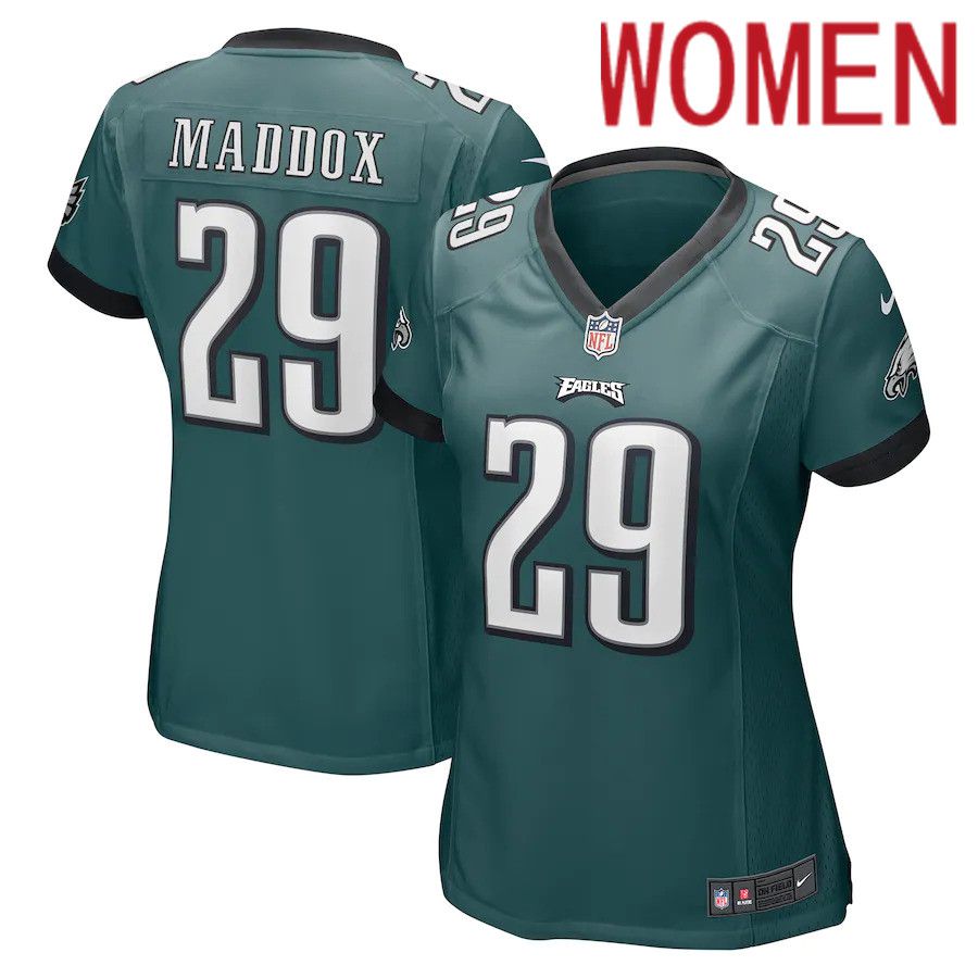 Women Philadelphia Eagles #29 Avonte Maddox Nike Midnight Green Game NFL Jersey->women nfl jersey->Women Jersey